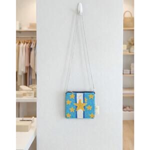Kay Lee Blue Yellow Star Crossbody Bag New